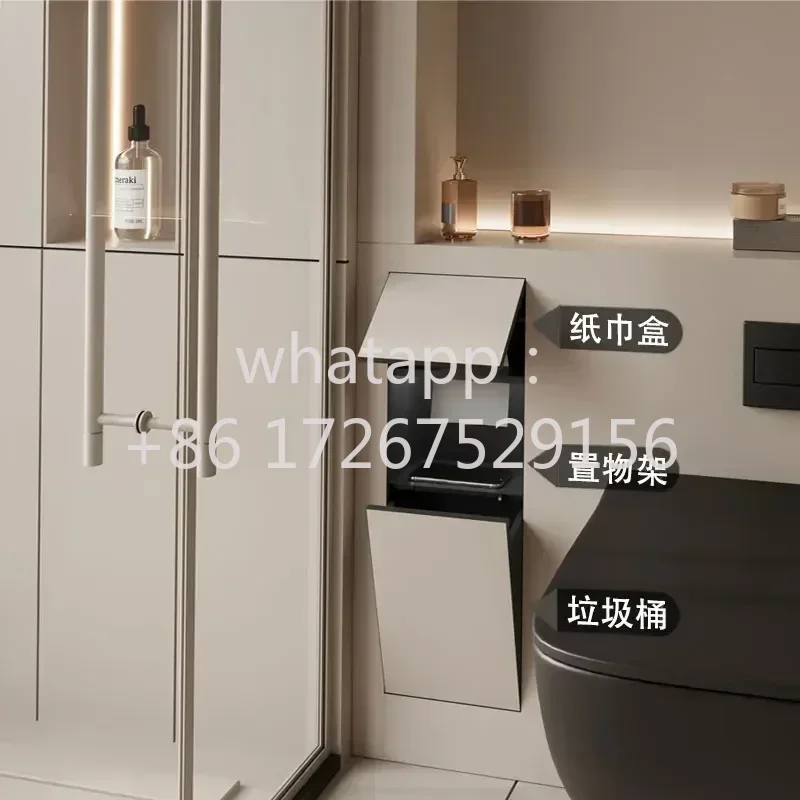 304 stainless steel niche toilet hidden trash can embedded in tissue box concealed toilet niche can be customized