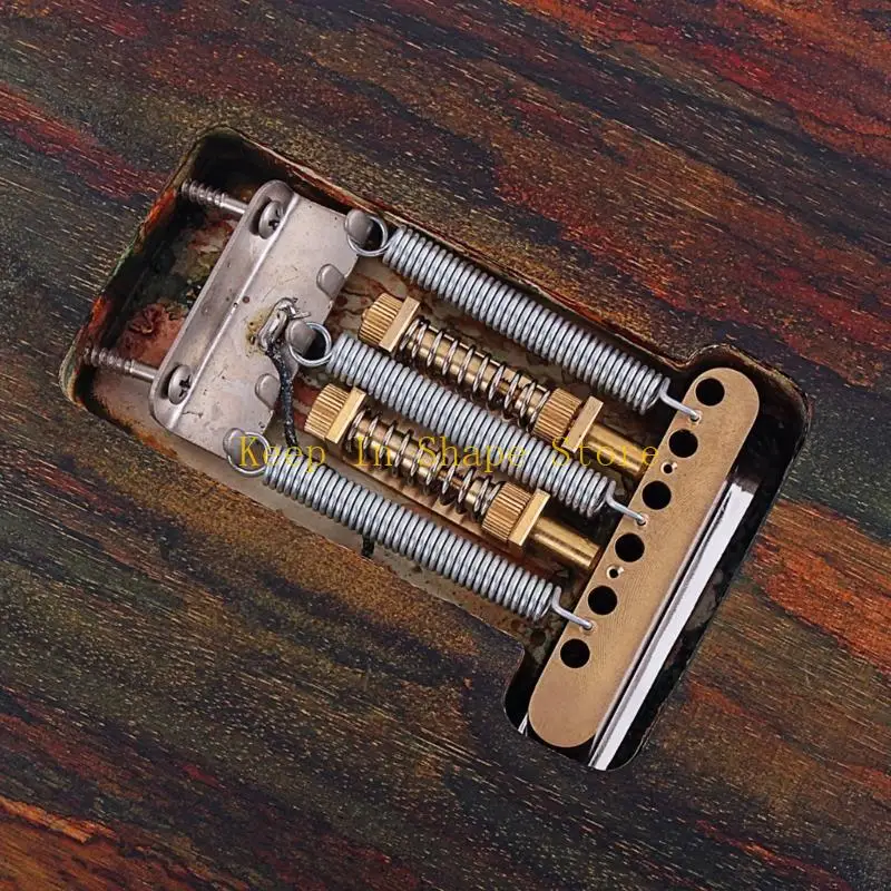 U1JC Tremolo Stabilizer Dual-Brass-Rod Trem Stopper Device Guitar Brass Tremolo Bridge System with Mounting Screw for Guitar