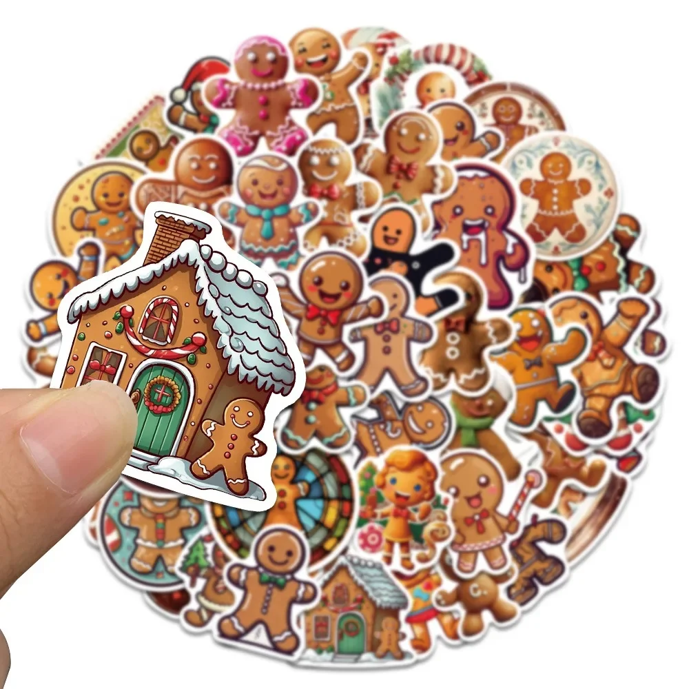 50pcs Cartoon Christmas Gingerbread Graffiti Stickers DIY Laptops Water Bottles Computers  Phones - Perfect for Christmas Gift