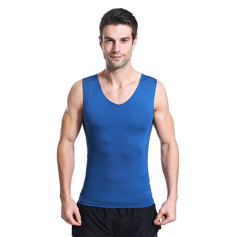 

L-5XL Men Modal Seamless Singlets Underwear Sleeveless T-Shirt Male Thin Tank Vest Comfortable Elastic Bodybuilding Undershirts