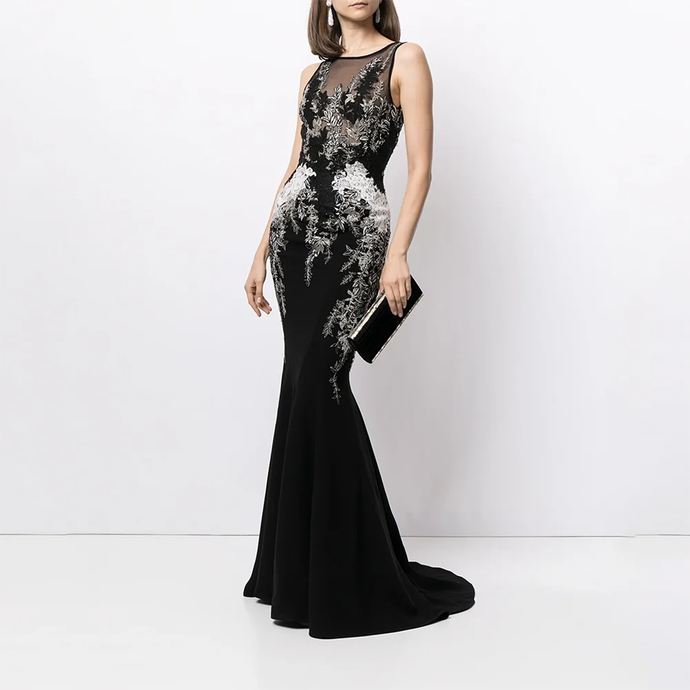 

Simple Evening Dresses Scoop Neck Mermaid Evening Gowns Elegant Formal Occasion Floor Length Prom Dresses Customized 2025