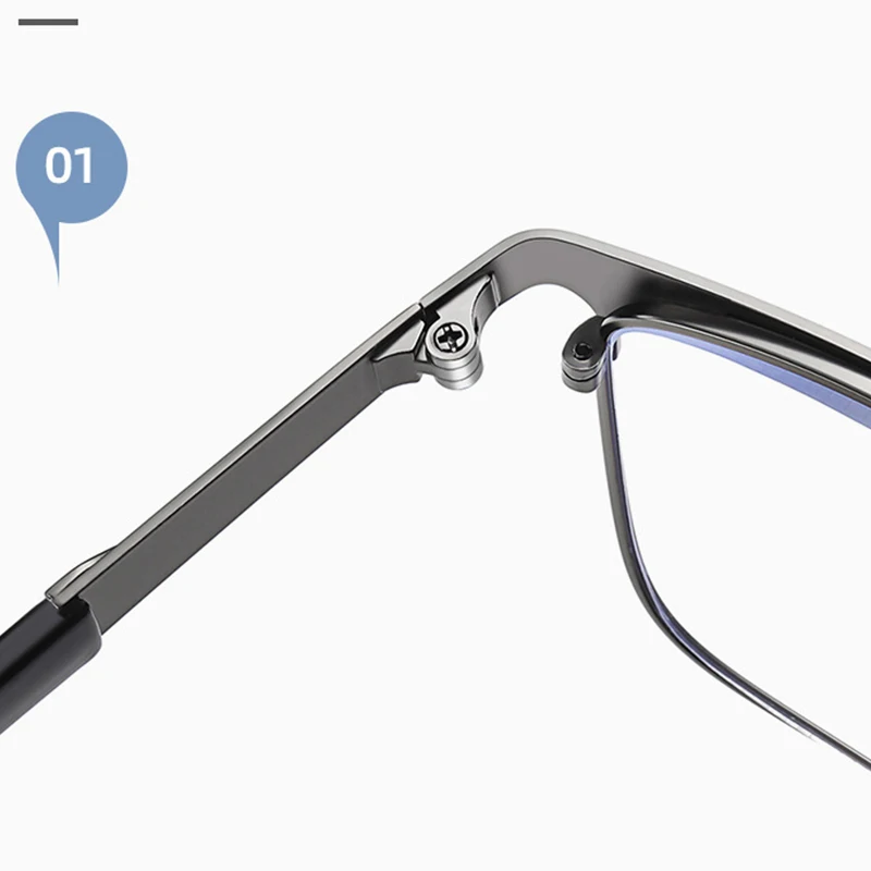 Yellow Night Vision Photochromic Blue Light Blocking Glasses for Men Women, Square Half Rim Fashion Clear Lens Eyewear view 4