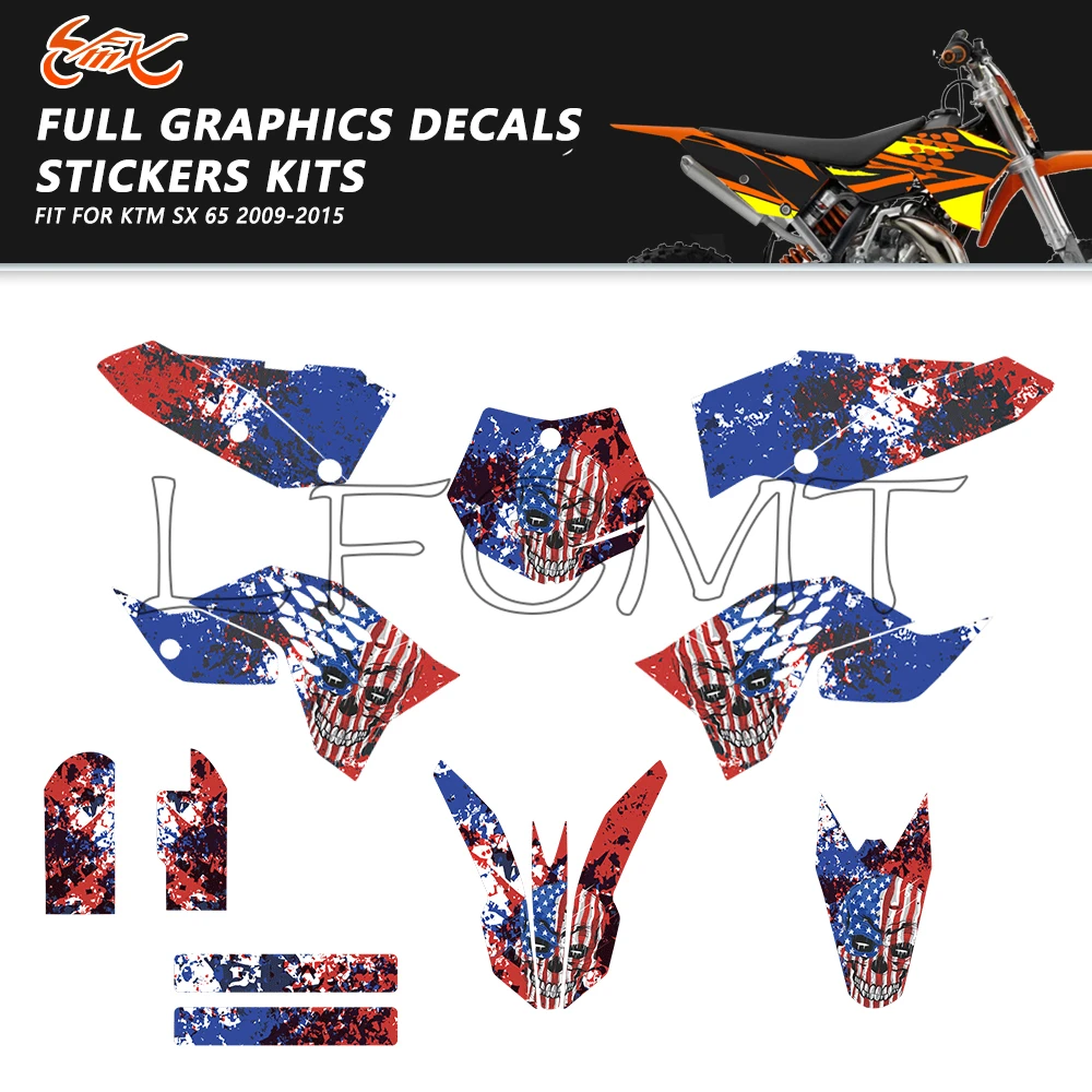 

Thickened Graphics Decals Stickers Kits Motorcycle Background Fit for 2009-2015 KTM SX 65 SX65 65SX 2014 2013 2012 2011 2010