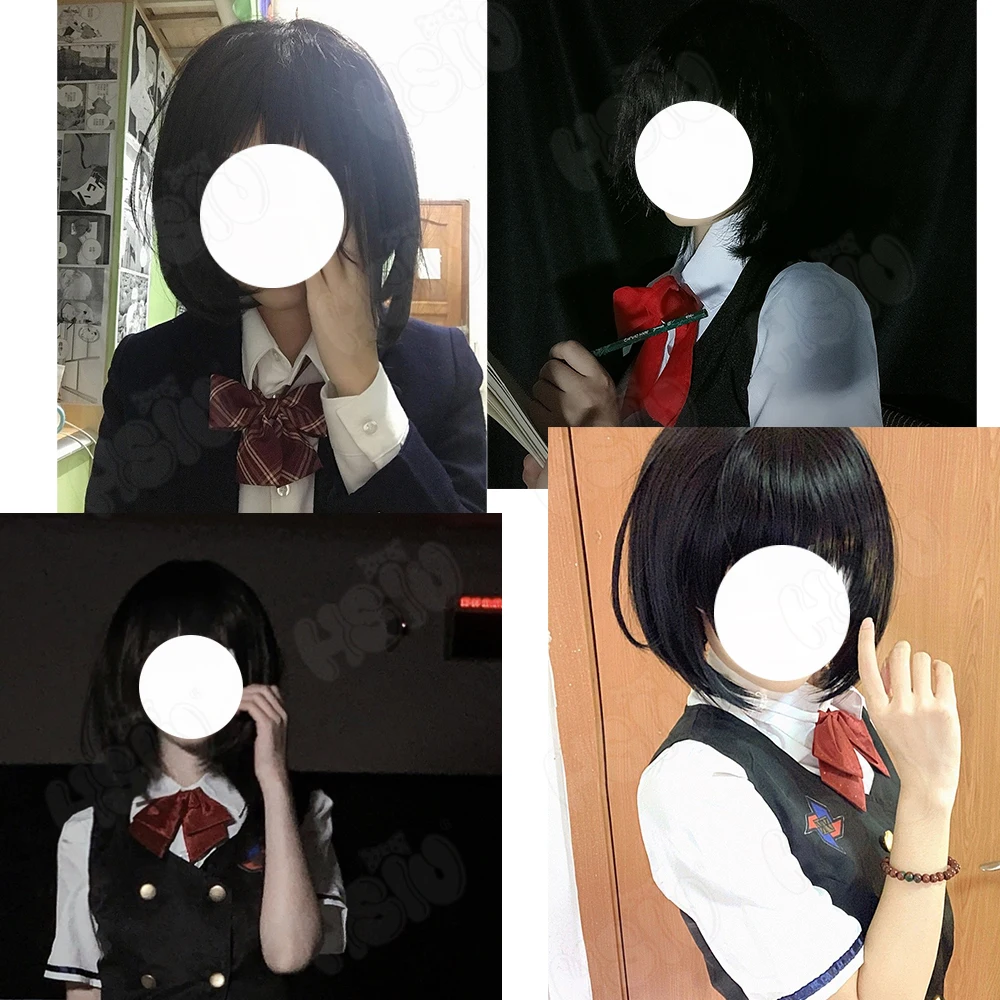 Misaki Mei Cosplay Wig Anime Another Cosplay HSIU 35CM Natural black short hair Synthetic Wig+Wig Cap Another Wig