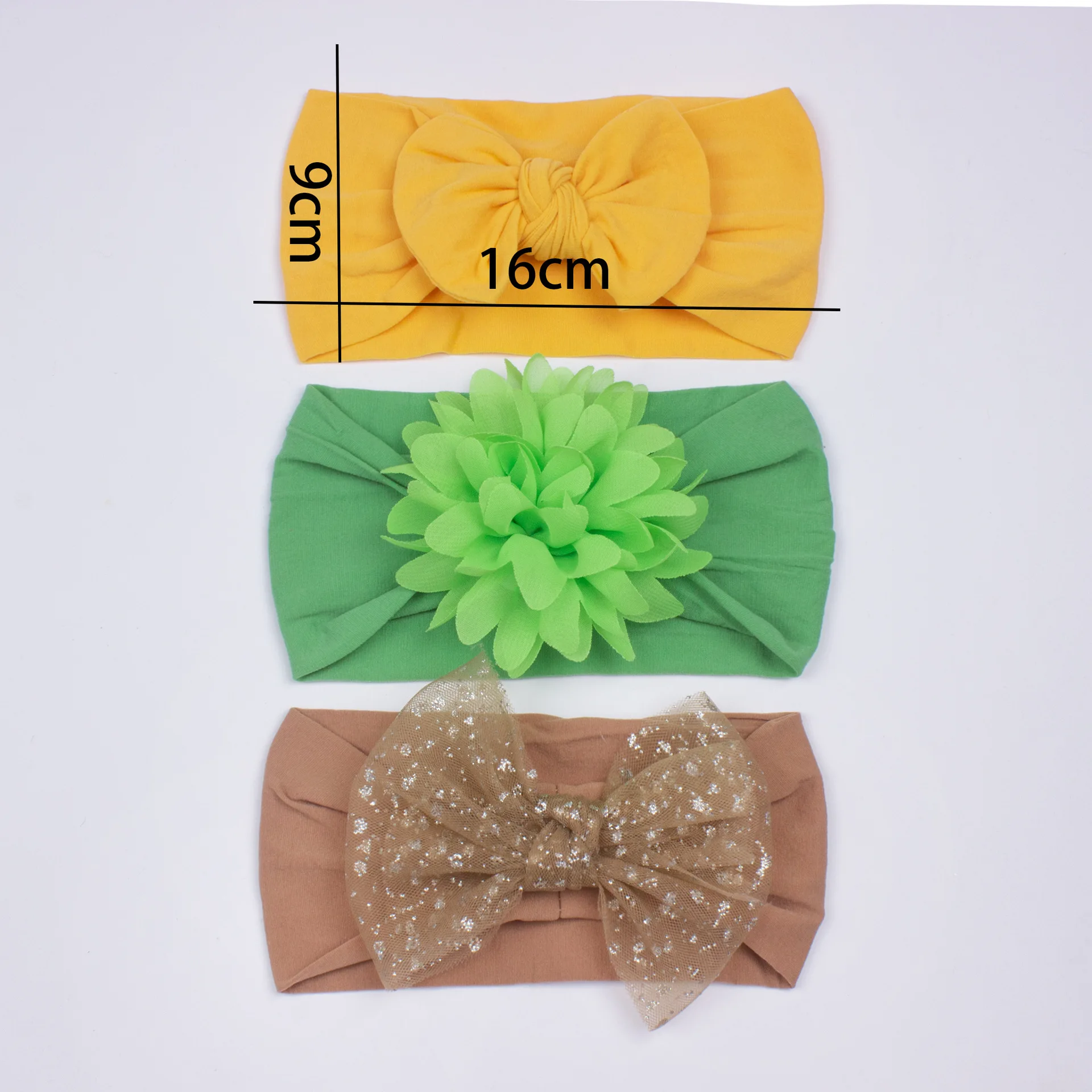 3Pcs Cute Bows Baby Headband Soft Elastic Baby Girl Hair Bands for Newborn Infant Turban Headwear Baby Hair Accessories