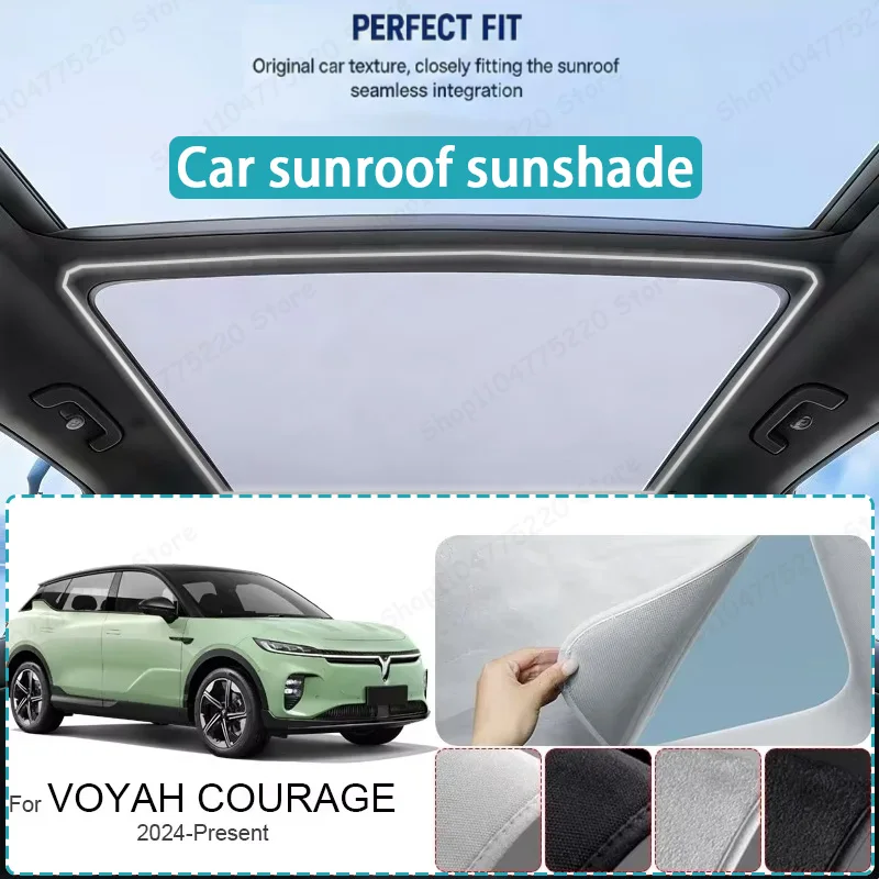 

For VOYAH COURAGE 2024-Present Car Sunroof Sunshade Heat Insulation UV Protection Electrostatic Suede Skylight Cover