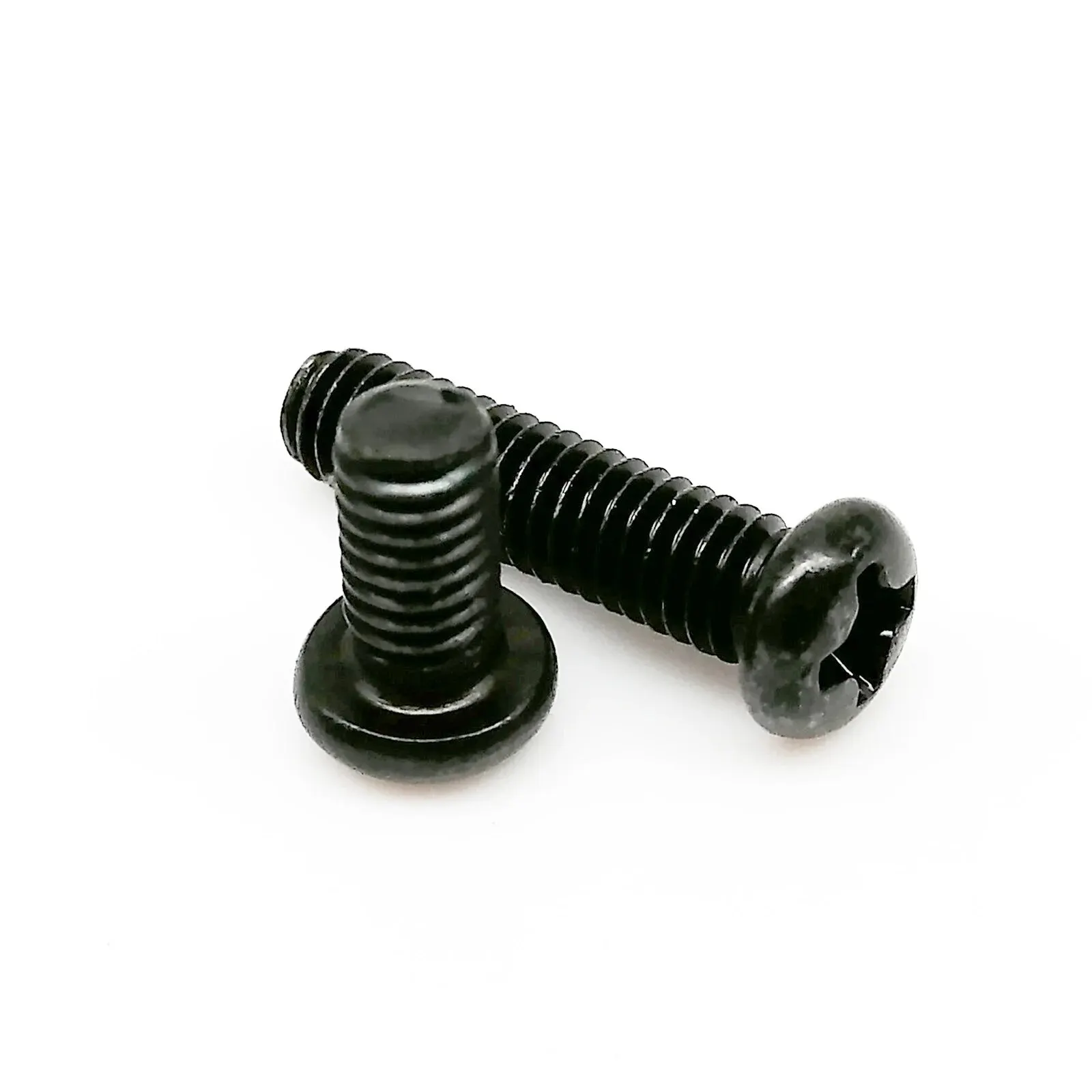 50/100/200pcs M1 M1.2 M1.4 M1.6 M2 M2.5 M3 M4 Cross Recessed Phillips Pan Round Head Screw Bolt GB818 Black Carbon Steel