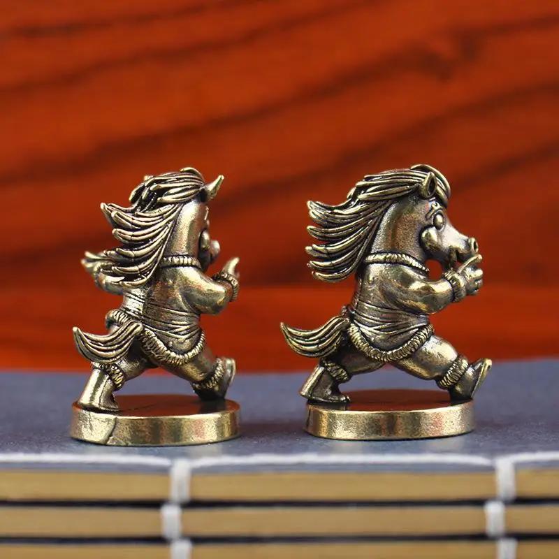 العتيقة النحاس الحرب الحصان مكتب الديكور الصينية زودياك تميمة تمثال لعام 2026 غرفة المعيشة النحت الزخرفية #4