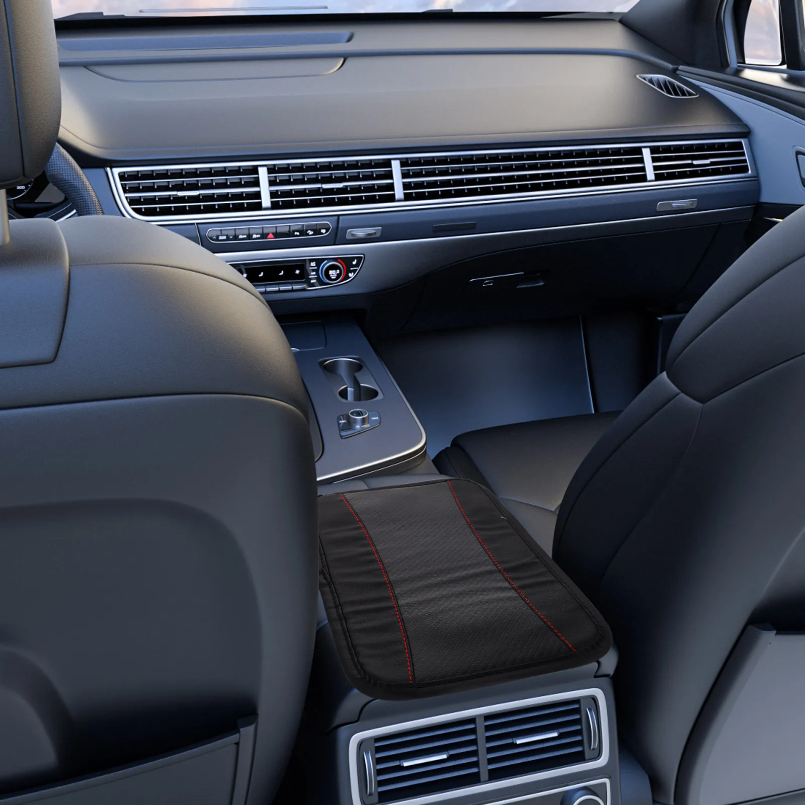

PU Car Center Console Armrest Cover Breathable Non-Slip Cushion Protector Pad for Interior All-Season Use