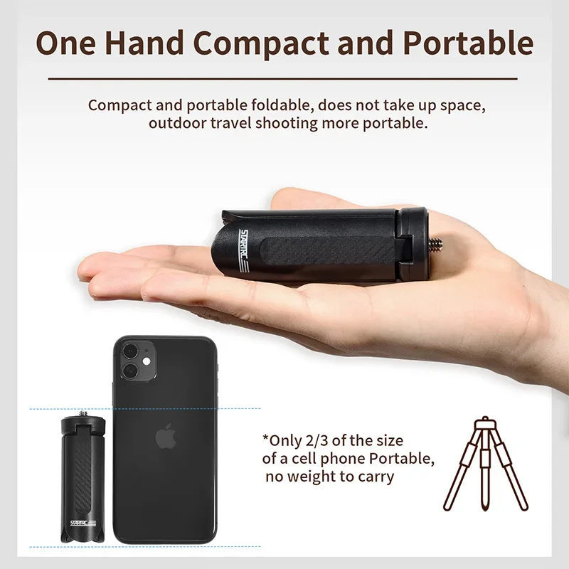 حامل ثلاثي طاولة قابل للتمديد مع 1/4 برغي جبل مقبض الكاميرا قبضة ل Insta360 X4/Action 5 pro/Pocket 3 كاميرا البث المباشر/مدونة الفيديو