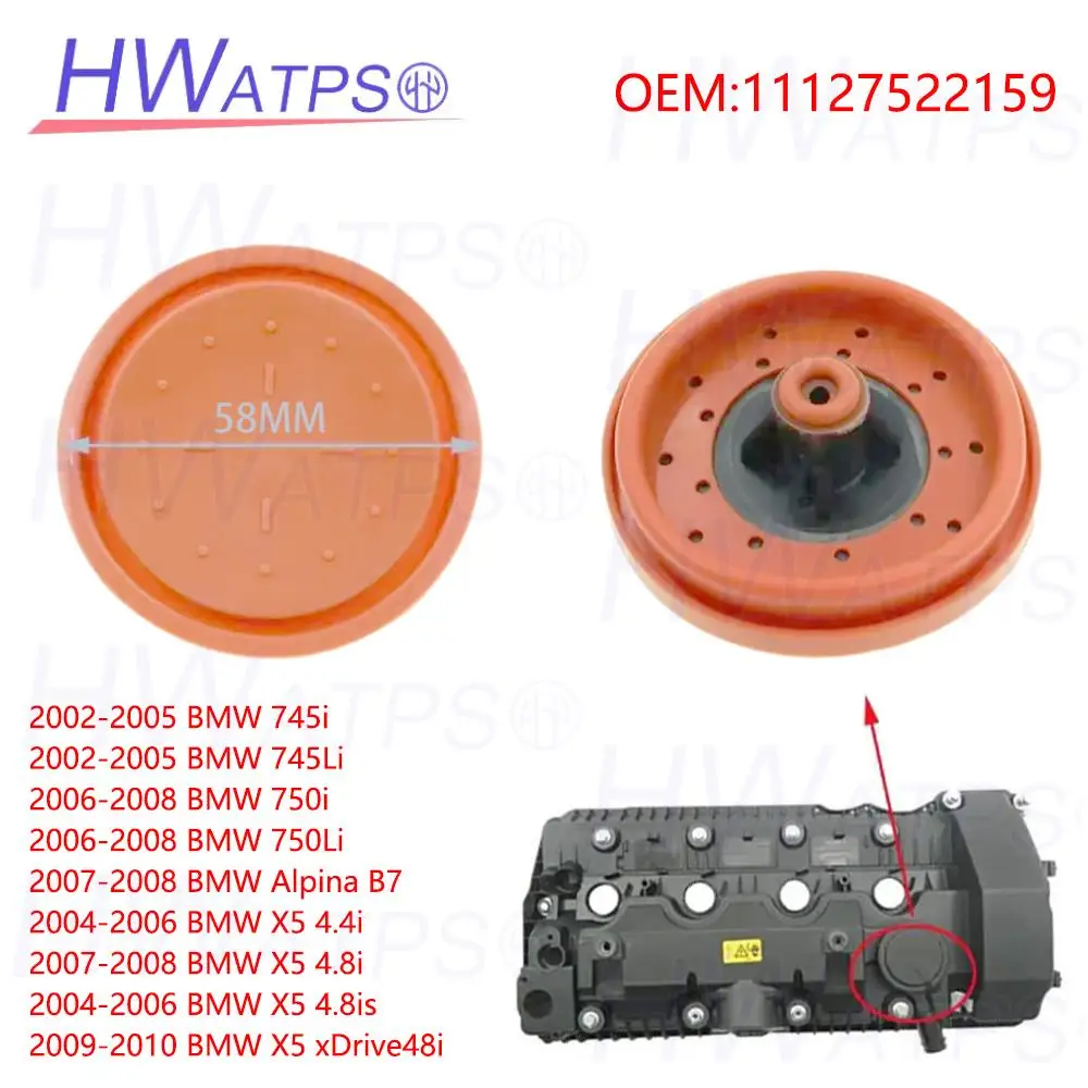 11127522159 PCV Valve Membrane For BMW 545i 550i 645Ci 650i 745i Alpina B7 11127563474