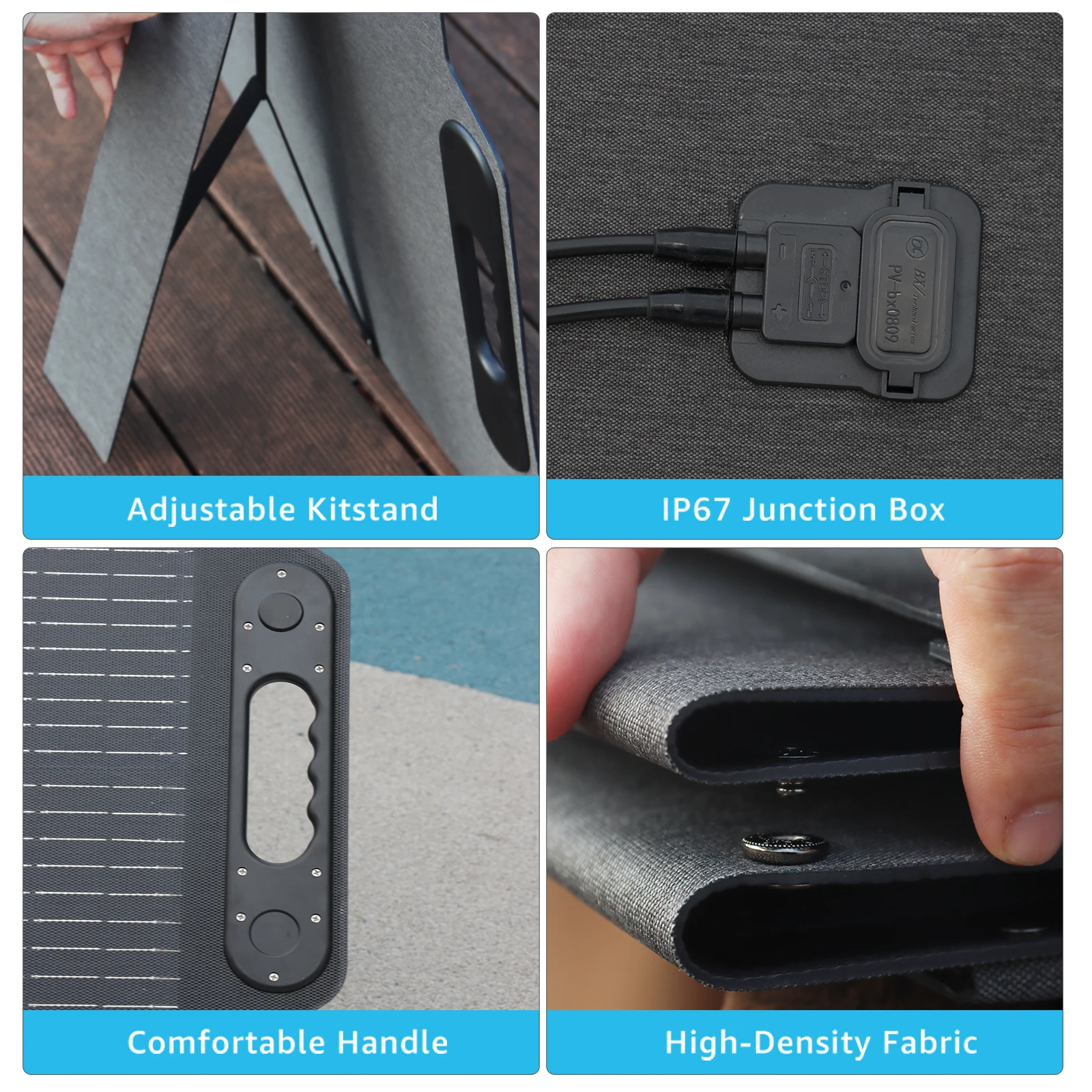 Panel solar portátil de 100 W, cargador solar plegable monocristalino de 100 vatios y 19,8 V para central eléctrica, resistente al agua IP67 para acampar