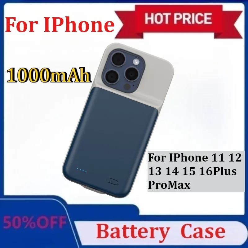 

New 10000mAh Battery Charger Cases for IPhone 11 12 13 14 15 16Plus ProMax External Battery Power Bank Charging Case