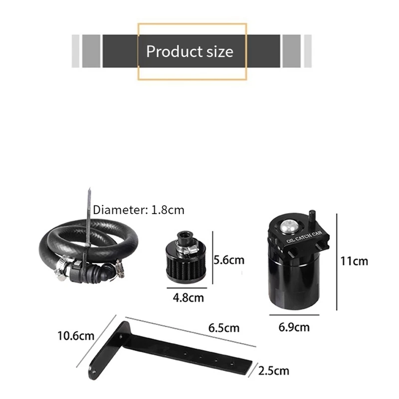 Car Modification Breathe Oil Pot Kit Oil Pot With Pipe And Bracket For Ford F-150 Raptor Expedition