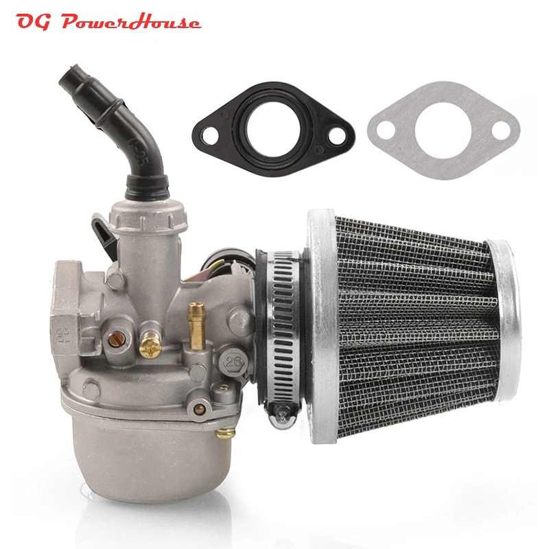 Motorcycle Parts PZ19 Carburetor With Air Filter For ATV Quad Go Kart Dirt Bike 70CC 90CC 110CC Cable Manaul Choke Carburetor