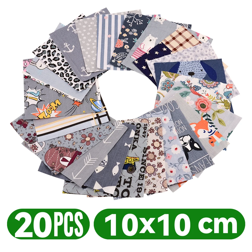 Teramila 100% tessuto di cotone sottile Patchwork per trapunte, colore casuale, panno di Design senza ripetizione per cucire 19-50 pz/borsa 10*10 CM