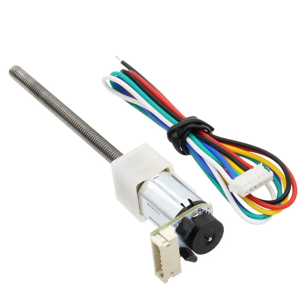 GM12 N20 Encoder Gear Motor DC 3V 6V 12V M4 55mm Thread Shaft Mini Micro Metal 7PPR Hall Encoder Gear Reduction Motor Reducer