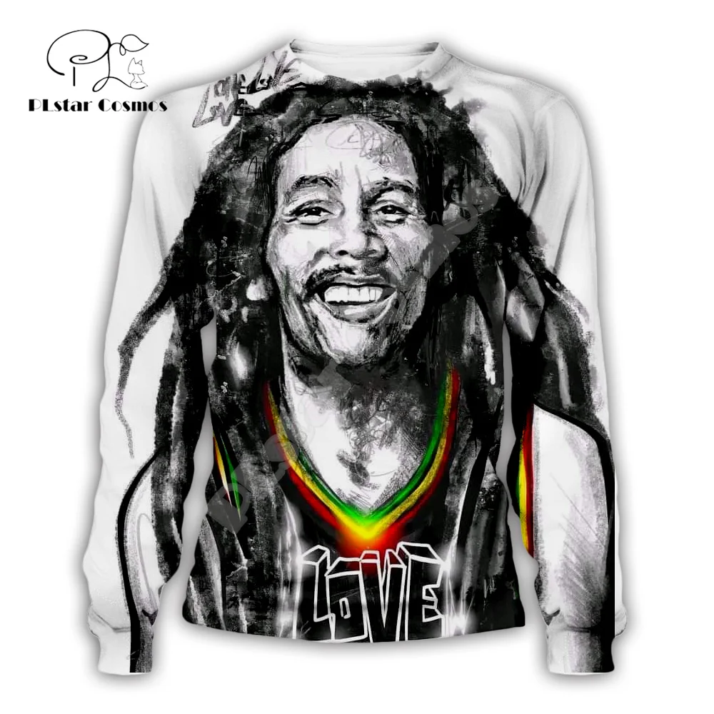 NewFashion Bob Marley Reggae Musician Rastafari Lion Tattoo Vintage 3DPrint Men/Women Pullover Harajuku Casual Jacket Hoodies X6