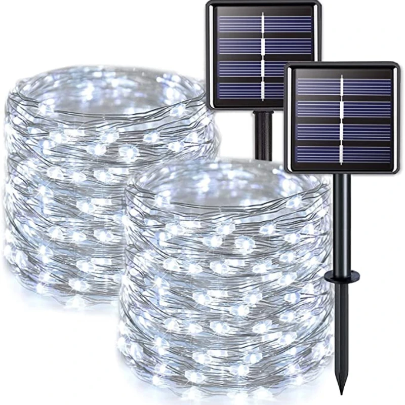 Guirxiété solaire à 100LED / 5M 50 LED, 12m, résistante à l\'eau, décoration de jardin, noël