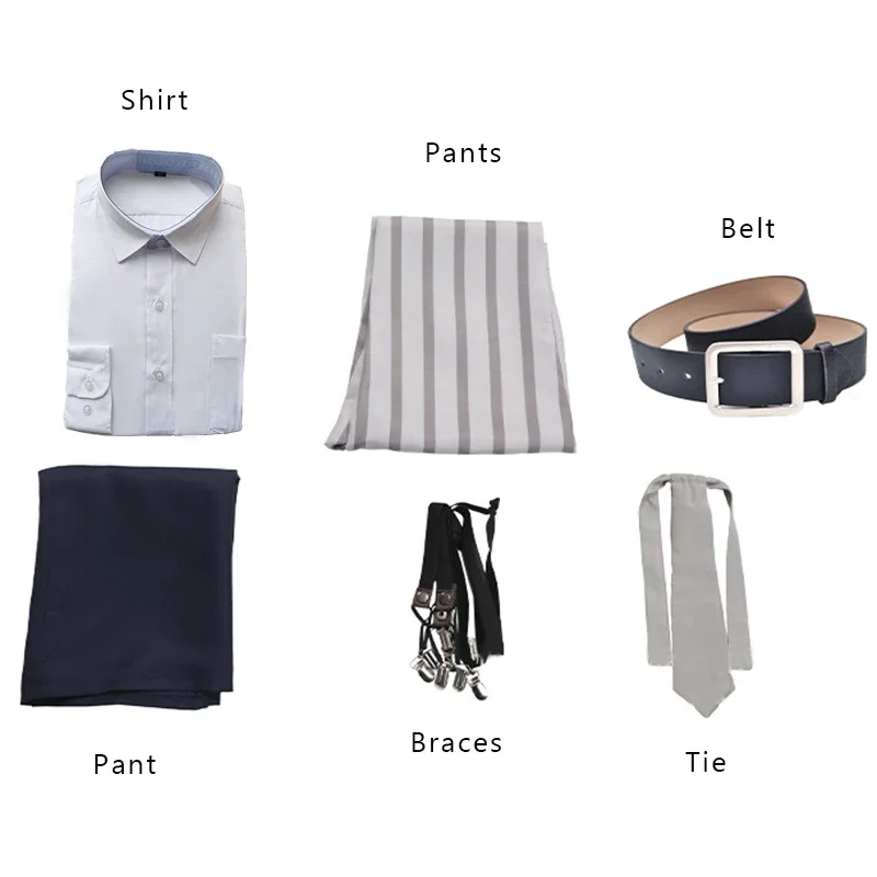 Anime Beastars Cosplay Costumes Wig Mask Grey Wolf Legoshi Uniform Carnivore Legosi Cosplay Costume Cherryton Academy Blue Suit