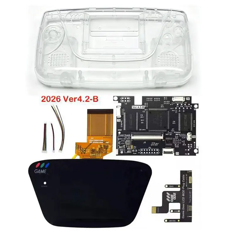 V4.2-B IPS OGS Pre-Laminated LCD Screen Kits For SEGA Game Gear Full Housing Shell Highlight Brightness Screen For SEGA GG