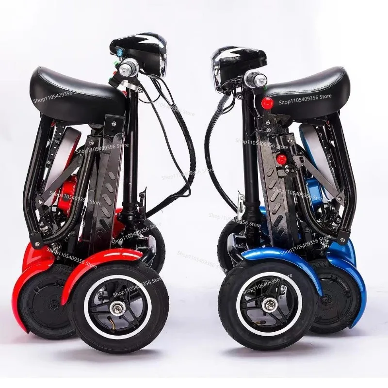 For The New Small Household The Elderly Transportation Electric Car Mini Women Pick Up Children Four-wheel Folding Battery Car
