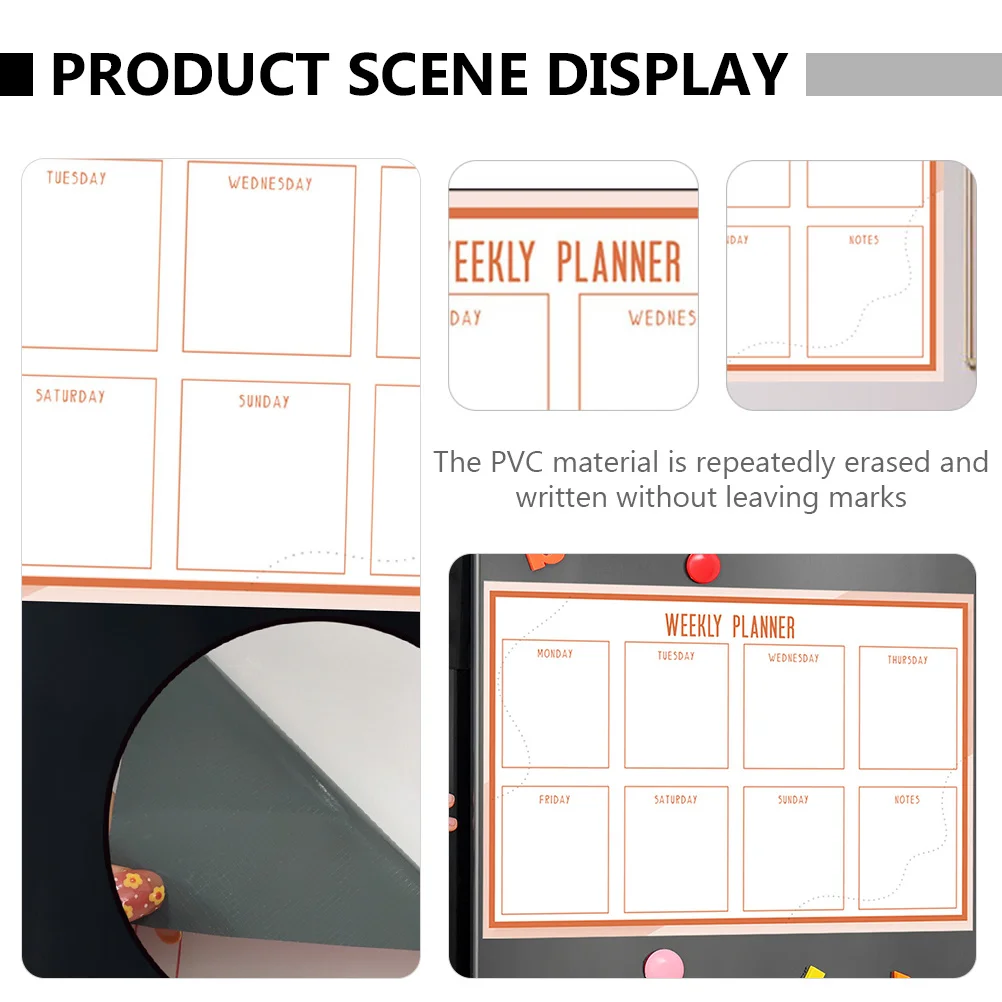 1 مجموعة السبورة ملصق الجاف محو أسبوعي مخطط شبكة المنزل مكتب الاطفال التدريس المعونة قابلة لإعادة الاستخدام الكتابة سطح لصق الجدار #1