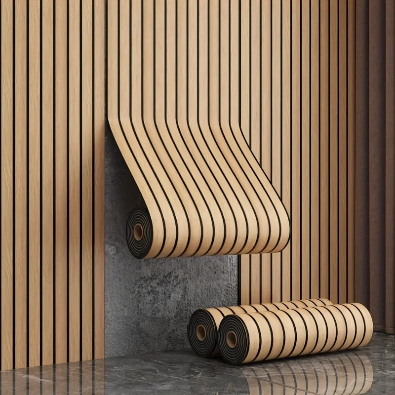 1 Roll Self-adhesive Wall Tiles Stickers Wood Grain Wallpaper Bedroom Kitchen Bathroom Living Room Decor Waterproof Wall Tiles
