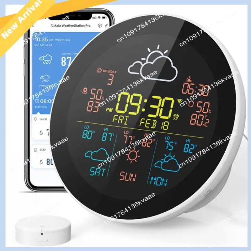 

M01K Tuya Wi-Fi метеорологические часы метеостанция беспроводной умный термометр гигрометр дистанционный счетчик будильник вилка европейского стандарта