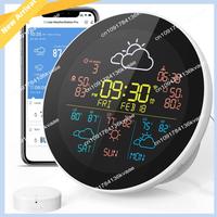 M01K Tuya Wifi Weather Clock Weather Weather Station Wireless Smart Thermometer Hygrometer Remote Meter Alarm Clock EU Plug
