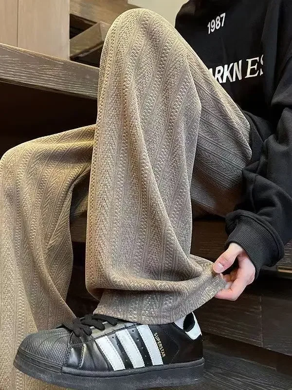 

Свободные повседневные брюки из синели с ушками пшеницы, мужские весенне-осенние стильные JJ817