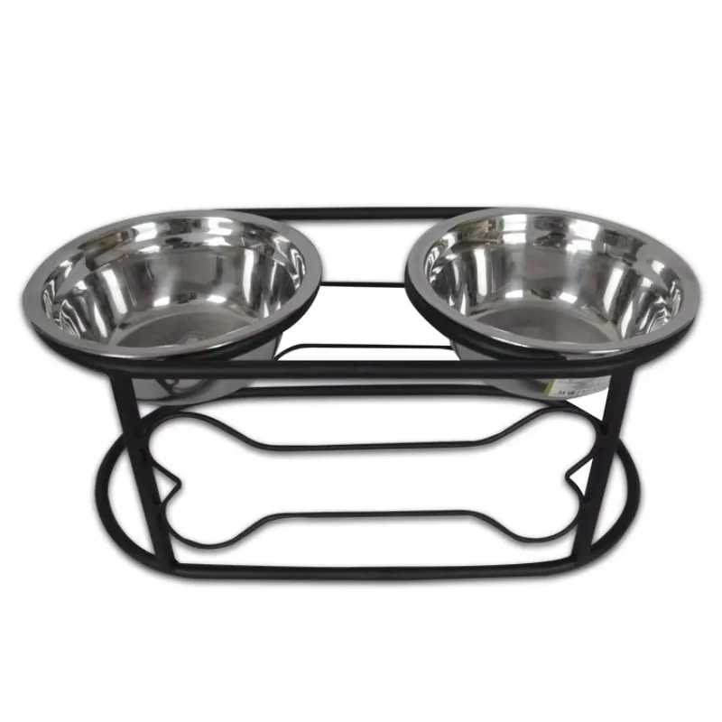 

Dual Metal Feeder Stainless Dog Cat Animal Steel Pet Bowls Stand