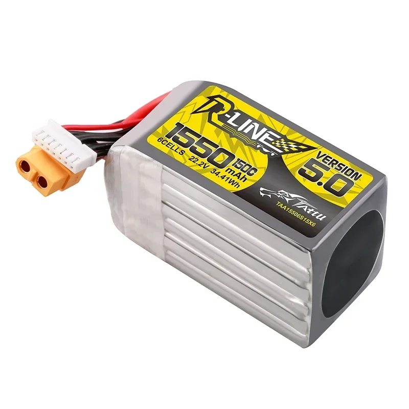 TATTU-R-LINE 5.0 22.2V 6S 1550mAh 150C LiPo Battery With XT60 Plug For RC Helicopter Quadcopter FPV Racing Drone Parts