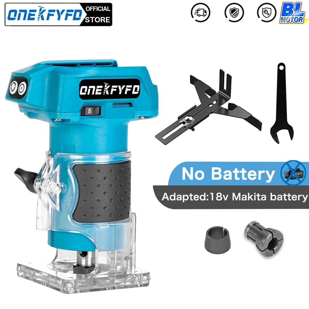 

Brushless Cordless Wood Router Tool 5-speed Adjustable Compact Trim Router Woodworking DIY tools for Makita 18V Battery