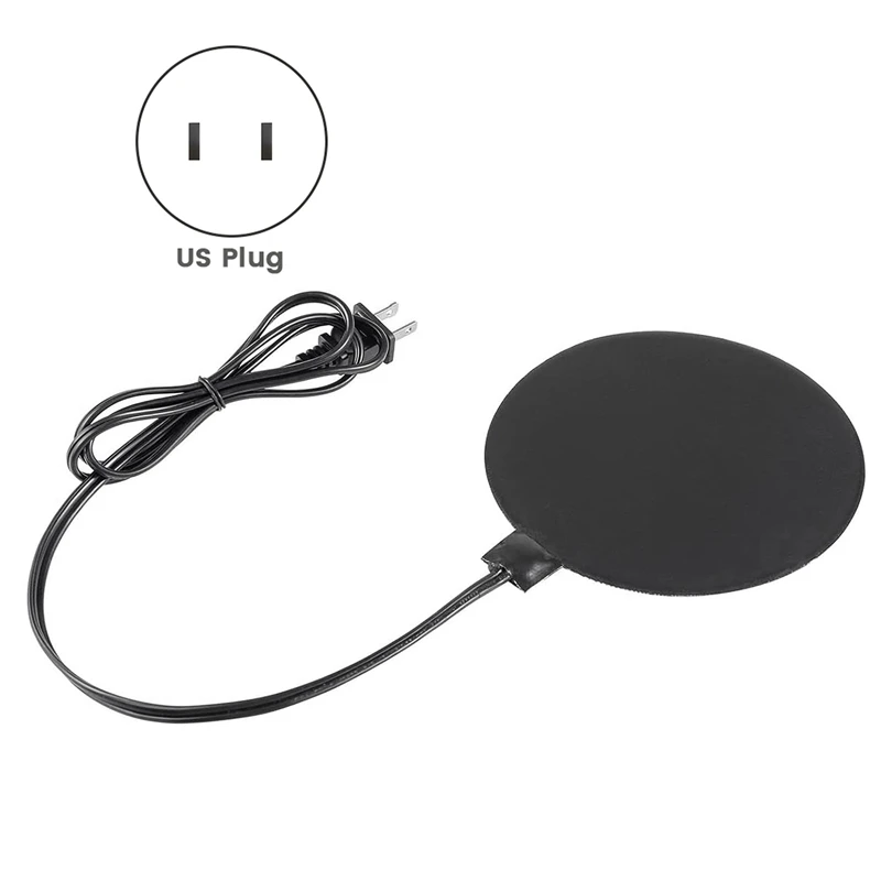 16.5Cm Poultry Water Heater Chicken Water Heater Base 55W Deicer Heated Base Chicken Drinker Heated Pad US Plug Black