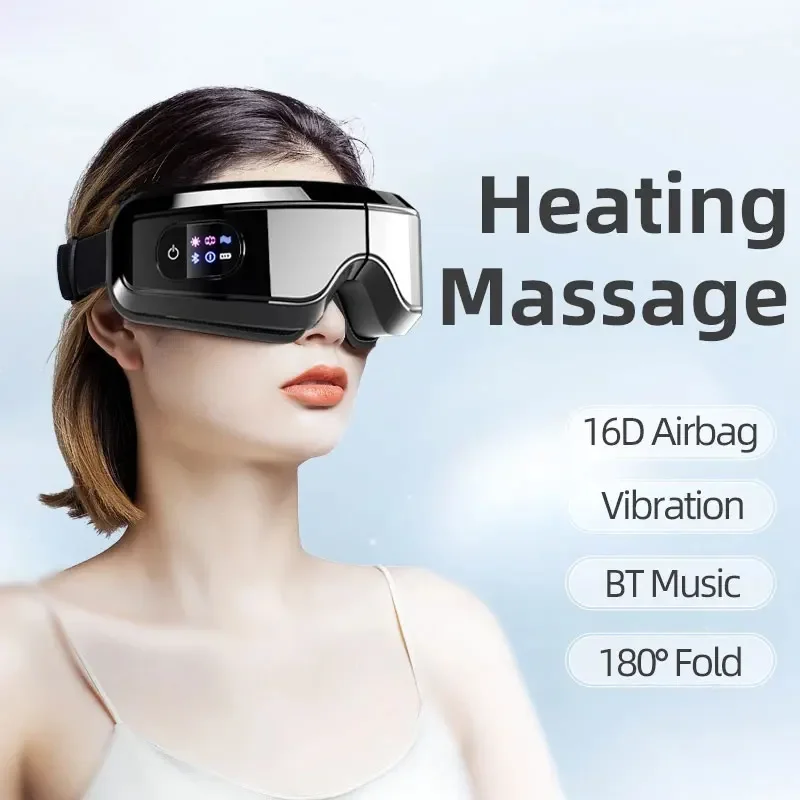 Eye Massager Vibration Therapy Air Pressure Heating Massage Relax Health Care Fatigue Stress Bluetooth Music Sleep aid