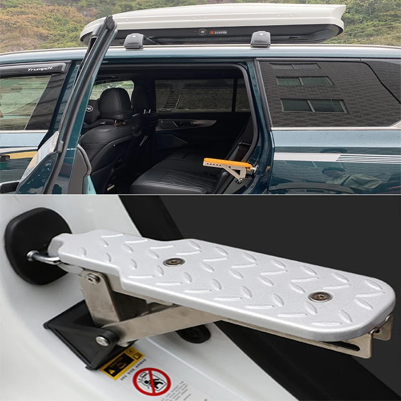 

ZK30 Universal 440 Lbs Aluminum Car Roof Rack Step Fit Door Latch Rooftop Up Hook Stand Pedals For Most SUV Pickup Accessories