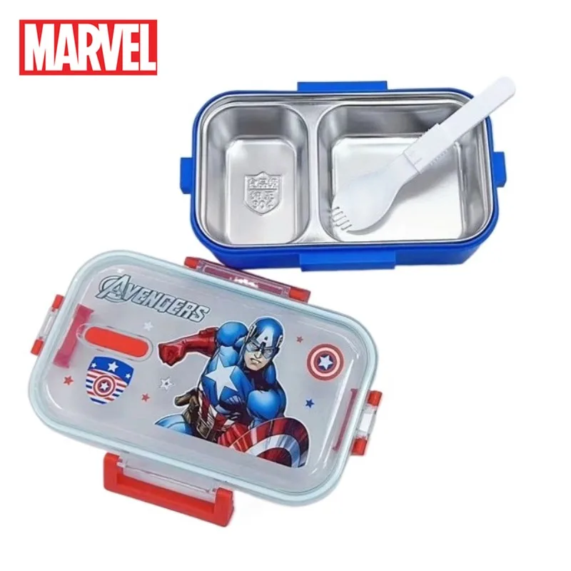 

Avengers Spider Man Bento Box Fork Stainless Steel 304 Large Capacity Partition Layer Rice Soup Meal Lunch Boxes Picnic Portable