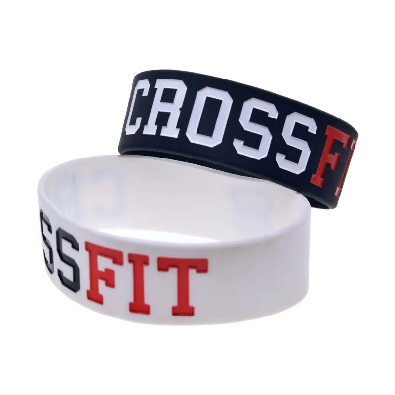 1 PC CrossFit Silicone Rubber Bracelet One Inch Wide Sport Gift Bangle