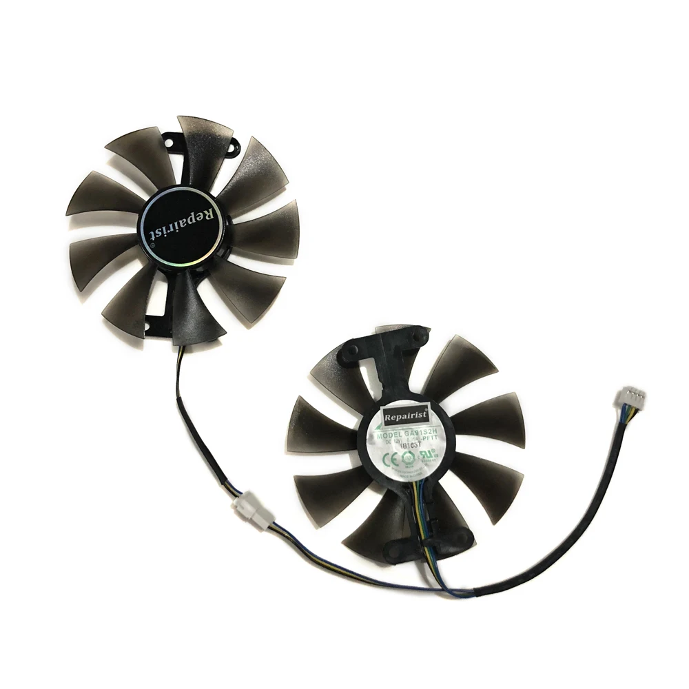 Refroidisseur de refroidissement GPU, ventilateur de carte vidéo,GA91S2H,pour PowerColor Red Dragon RX480 RX580 RX470, PLA09215S12H,ensemble de 2 pièces