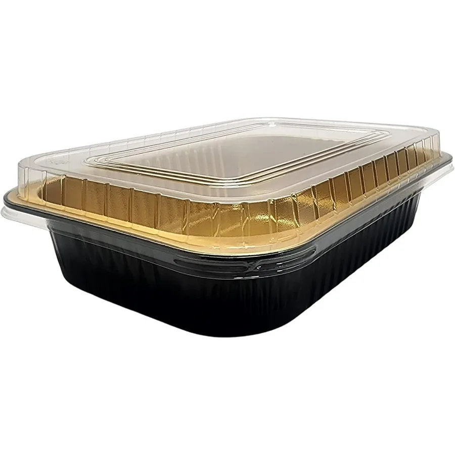 

Набор одноразовых сковородок из алюминиевой цветной антипригарной фольги с крышкой 8x5 тяжелых прямоугольных алюминиевых форм для выпечки идеально подходит для