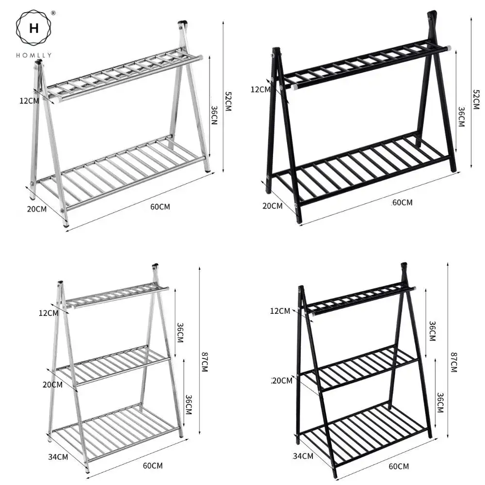 Homlly Tier Edelstahl Blumen Pflanzer Organizer Rack