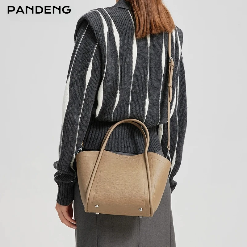 Female Natural Cowhide Casual Crossbody Bag Women's Cow Leather Durable Shoulder Bags Ladies Fashion Trend Handbags for Lady New