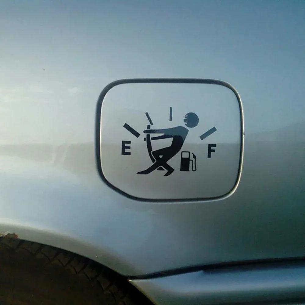 Funny Car Stickers Pull Fuel Tank Pointer Reflective Vinyl Sticker High Gas Decal Fuel Gage Empty Stickers Decal Auto Exterior