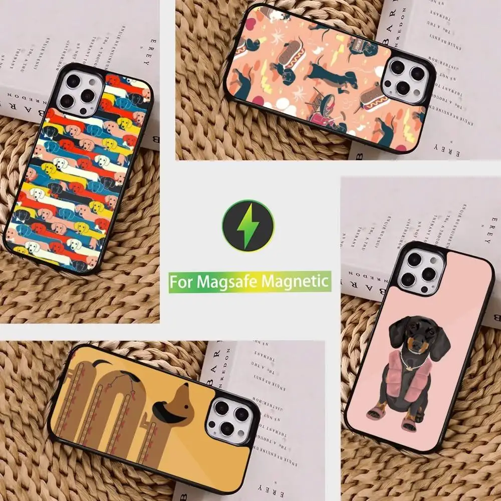 

S-Sausage Dog D-Dachshund Phone Case For iPhone 16,15,14,13,12,11,Pro,Max,Plus,Mini, Magsafe,Magnetic Wireless Charging Case
