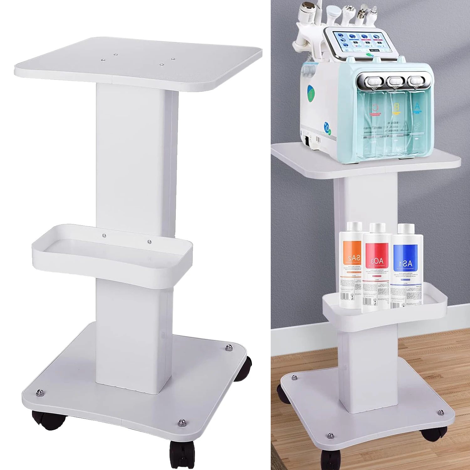 

Тележка для красоты Esthetician с колесами и подносом, тележка для красоты, спа-салон, тележка для косметической машины, нагрузка 135 фунтов