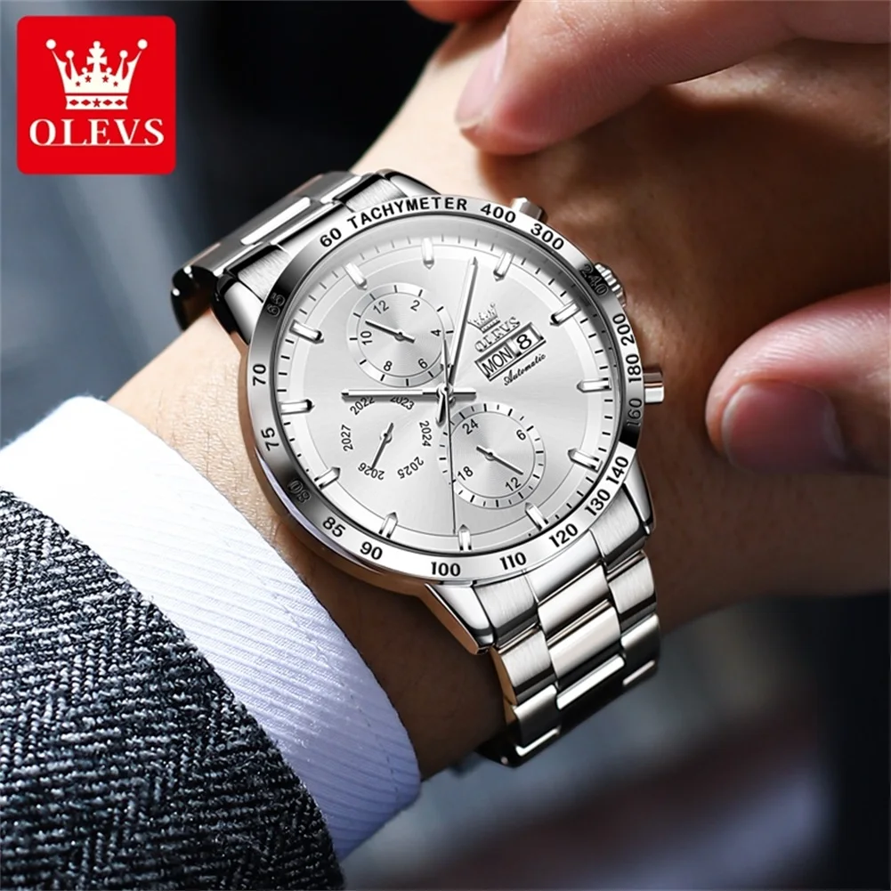 OLEVS Men\'s Watches Classic Business Top Brand Original Automatic Mechanical Wristwatch for Man Perpetual Calendar Waterproof