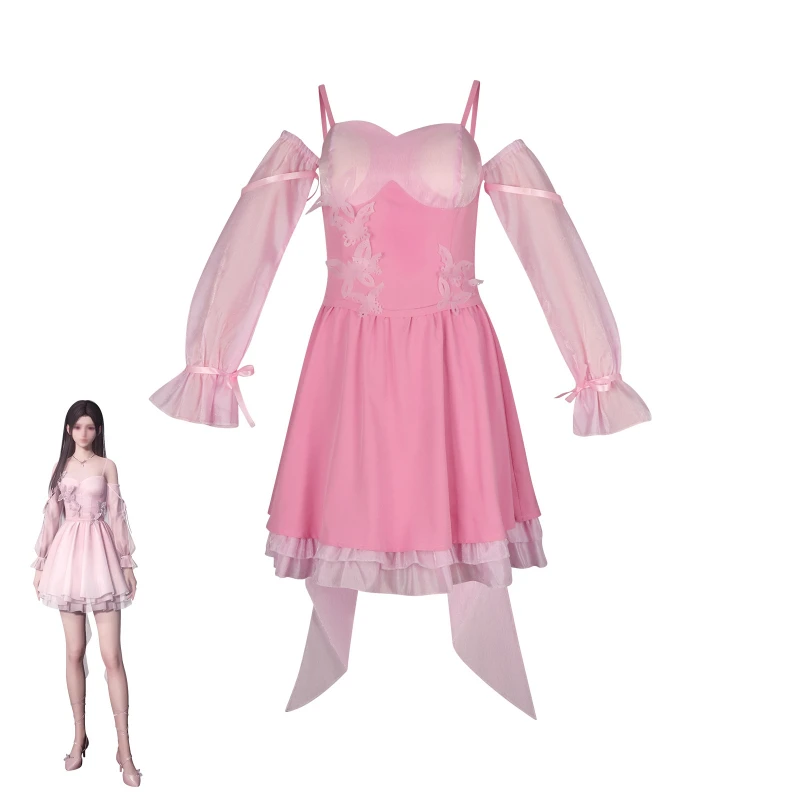 

Love and Deepspace Cosplay Costume Anime Role Play Girls Women Sweet Pink Dress Halloween Carnival Party Uniform