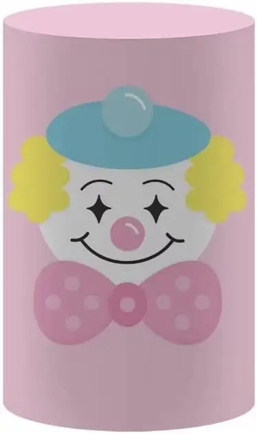 서커스 실린더 받침대 커버, 파티 장식, 핑크 광대 카니발 베이비 샤워, 생일 파티 디저트, 식탁보 장식