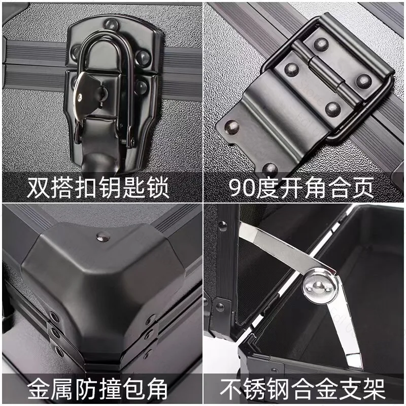 Aluminum frame Portable High waterproof and shockproof Storage Box for Tools Instrument Equipment and Family Documents